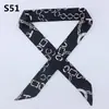 Bufanda Pequeña de Seda Estampada Satinada Coreana Estilo Ins, Diadema Larga Estrecha Multifuncional, Accesorio de Banda para Envolver Venta al por Mayor