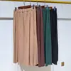 Roupa Feminina de Alta Qualidade de Shenzhen Miyake Saia Longa de Corte Reto com Cintura Elástica, Grossa para Outono e Inverno, Saia Emagrecedora e Versátil