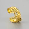 Anillo de cara irregular de venta caliente exagerada de Europa y Estados Unidos para mujer, línea retro envolvente, cara ancha, personalidad, moda, anillo que combina con todo.