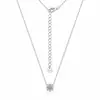 Collar de plata pura S925 con moissanita clásica de cuatro garras, cadena fina de una sola piedra, cadena para clavícula, stock de fábrica disponible para envío directo