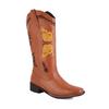 Botas de moda europeas y americanas universales Four Seasons 2024, botas de moda con mangas estampadas de mariposa de mezclilla occidental para mujer