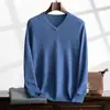 Tejido de Cachemir para Hombre Cuello en V Tejido Casual de Negocios de Manga Larga Prenda Base de Tejido con Nuevas Prendas Superiores de Otoño e Invierno