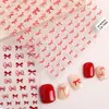 Adesivos de Unha Laço Vermelho 5D Em relevo Dia dos Namorados Versátil Laço Adesivos de Arte para Unhas Joia Estilo Ca