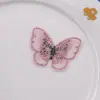 5,5cm Peça de Tecido Bordada Borboleta Tridimensional Acessório de Grampo de Cabelo Artesanal DIY Decoração de Acessório de Roupa Estilo Coreano