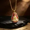 Nuevo estilo chino botella del tesoro loto Guanyin collar Mahavairocana Buda amuleto colgante Mismo estilo que Kuaishou Douyin transmisión en vivo para hombres y mujeres