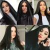Amazon Transfronterizo Nueva Moda Europea y Americana Peluca de Cabello Recto de Longitud Media Peluca Frontal de Encaje Caliente de África Gorro