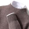 Suéter de Lana para Hombre Otoño e Invierno Cuello Semitortuga Primera Línea Listo para Usar Suéter Casual de Negocios Color Sólido Holgado Tejido Cálido Talla Grande