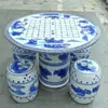Juego de Mesa y Taburetes de Cerámica China de Una Mesa y Cuatro Taburetes para Patio Balcón Mesa de Té de Ocio Set de Adornos de Jardín para Exteriores Suministro Directo de Fábrica