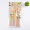 Espátula de bambu doméstica transfronteiriça para panelas antiaderentes, utensílios de cozinha especiais para uso doméstico, conjunto de quatro peças incluindo espátula, colher de arroz, concha e colher de pau de bambu, em estoque