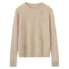 Suave y amigable con la piel, nueva camisa base de punto 100% cachemira pura para mujer, suéter pullover con patrón de ganchillo calado para usar en capas