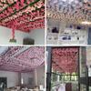 Flor de primavera artificial flor de cerezo ratán flor artificial decoración sala de estar aire acondicionado tubería de agua enredadera de flores tira de flores que bloquea la calefacción