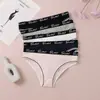 Em estoque Letras europeias e americanas cor sólida Lingerie feminina para meninas Calcinhas japonesas respiráveis confortáveis sexy atacado