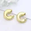 Pendientes de C-shape de Moda con Sentido de Diseño de Nicho para Mujer, Pendientes de Botón Versátiles y Modernos, Pendientes de Botón Geométricos, Joyería de Oreja Exquisita y Elegante para Mujer