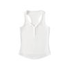 Chaleco sexy sin mangas con cuello en V básico y botones múltiples para mujer, estilo americano, elegante, para sesión de fotos callejeras, color liso, moderno