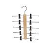Percha de madera multifuncional transfronteriza con clip, perchero de madera maciza para pantalones, faldas, percha de almacenamiento multicapa, perchero para ropa interior