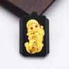 Colgante cuadrado de jade con incrustaciones de oro Hetian Moyu Tienda de Oro Actividad transmisión en vivo El jade se venderá con regalo hecho a mano al por mayor