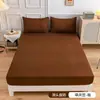 Conjunto moderno minimalista de lençol de cor sólida para cama de solteiro, três peças para comércio exterior, inclui um lençol de solteiro, uma fronha de solteiro e um protetor de colcha