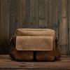 Fornecimento Direto da Fábrica Bolsa Transversal Casual Masculina de Couro Genuíno, Bolsa Masculina Monocromática de Couro Bovino de Primeira Camada, Bolsa de Ombro da Moda, Transfronteiriça de Negócios