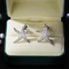 Cao Shi Japão e Coréia do Sul novo doce cheio de diamante zircão estrela do mar brincos moda Coringa senhoras brincos orelha jóias atacado