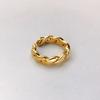 Anillo Abierto de Bambú Dorado Chapado en Oro Real de 18K Nuevo Transfronterizo para Mujer Europeo y Americano ins Personalidad Exagerada Anillo de Dedo para Hombre
