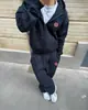 Conjunto Esportivo Unissex de Moda de Rua Hip-Hop com Zíper, Caimento Solto, Novo, Transfronteiriço Europeu e Americano