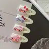 Pinza para Cabello de Gato para Gafas, Pinza Ovalada Hueca, Pasador Lindo para Niñas, Accesorio para el Cabello de Dibujos Animados para Flequillo de Niña