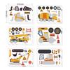 CM2208002 pegatinas DIY transfronterizas pegatinas de rompecabezas de coche de ingeniería pegatinas de dibujos animados