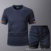 Conjunto de Traje de Malla de Secado Rápido Talla Europea Transfronterizo, Nuevo Estilo de Verano Camiseta de Manga Corta Traje Deportivo para Correr y Fitness, Secado Rápido