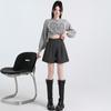 Shorts de Perna Larga com Lantejoulas, Cintura Alta, Corte Evasê, Estilo Chanel para Mulheres, Outono e Inverno 2024, Novidade Elegante, Shorts de Bota Emagrecedores