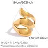 Anillo nicho alta gama acero inoxidable lujo ligero estilo ins dorado diseño de superficie lisa abierto ajustable venta al por mayor transfronteriza