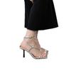 Vestido Sandalias Francesas de Mujer 2025 Verano Nueva Moda Zapatos de Hada Sentido de Alta Gama Nicho Hebilla de una Palabra Zapatos de Tacón Alto