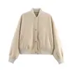 Chaqueta de lana suave de color liso para mujer, nueva moda europea y americana, corte ajustado, abrigo de otoño versátil de manga larga