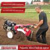 Microtrator de tração nas quatro rodas pequeno diesel de conexão direta para valetar terras aráveis com fresadora rotativa, arar sulcos, autopropelido, microtrator de tração nas quatro rodas