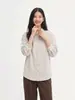 JW OrderCamisa Vertical Listrada Estilosa e Elegante para Mulheres Chegada Nova Outono 2026 Camisa Polo de Linho
