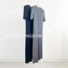 Vestido Midi de Gola Alta com Manga Curta Estilo Coreano Saia Base Saia Longa Plissada Vertical Estilo Europeu-Americano Ajuste ao Corpo Emagrecedor Para o Trabalho Saia Reta