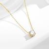 Collar de Zirconia para Mujer Joyería de Oro de 18K Traje Pendientes Clásicos de Acero de Titanio con Circonia Redonda Traje de Joyería Venta al por Mayor