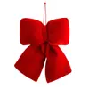 [Conjunto] Tecido veludo vermelho laço tridimensional decoração de Natal enfeite de árvore de Natal decoração suspensa