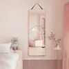 Espejo de Pared con Cuerda para Uso Doméstico, Espejo de Tocador para Dormitorio, Espejo de Cuerpo Entero Colgante de Pared con Cuerda, Instalación sin Taladro