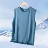 Chaleco fino de verano para hombre, de color liso, de seda de hielo, de malla de secado rápido, deportivo, fitness, fresco, transpirable, sin mangas.
