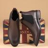 Botines Británicos Chelsea 2025 para Hombre Puntiagudos Casual de Negocios de Caña Alta de Piel Botines Cortos Retro Botas para Aumentar la Altura