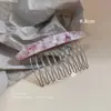 Franja Pente Inserção Cabelo Quebrado Acabamento Ácido Acético Presilha de Cabelo Feminina Parte de Trás da Cabeça Pente Invertido Acessórios de Cabelo Presilha de Cabelo