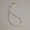 Collar de Perlas de Agua Dulce Rosa, Blanco y Morado de Ensueño, Elegante Conjunto de Pulsera y Collar con Cuentas de Colores Caramelo Dopamina