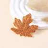 Grampo de Cabelo Folha de Bordo de Ação de Graças Transfronteiriça Acessórios de Cabelo com Brilho Fino de Outono Decoração para Roupas Chapéus Clipe Lateral para Cabelo Infantil Acessórios de Cabelo