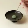 Nuevo quemador de incienso minimalista de estilo chino con base portainciensos de pie alto, quemador de incienso de interior inspirado en el Zen, quemador de incienso de cerámica hecho a mano