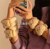 Pulsera para la muñeca de Tostada de Queso Linda ~ Protector Antigoteo Impermeable para Manga Brazalete de Lavado Brazalete de Felpa Anillo para el Pelo de Intestino Grueso Grande