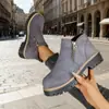 Botas Chelsea de bico redondo com zíper lateral transfronteiriças, botins de salto grosso, nova coleção outono/inverno 2026, botins femininos plus size para exportação