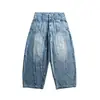 Jeans Lavados Vintage Rumei de Corte Tridimensional Retro Americano para Hombre, Pantalones Casuales Elegantes de Pierna Recta Sueltos