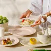 Conjunto de jantar em relevo de alto valor, louça de cerâmica para uso doméstico, tigelas e pratos, conjunto completo de pratos sofisticados, pratos de jantar, tigelas de arroz francesas