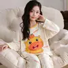 Pijama para niñas 2026 nuevo conjunto de primavera y otoño de algodón puro de manga larga elegante moderno para niña grande ropa de casa