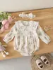 Body de Manga Larga con Estampado de Tulipanes para Bebé Niña de Primavera y Otoño con Cuello Solapa Body de Manga Corta para Bebé e Infantil